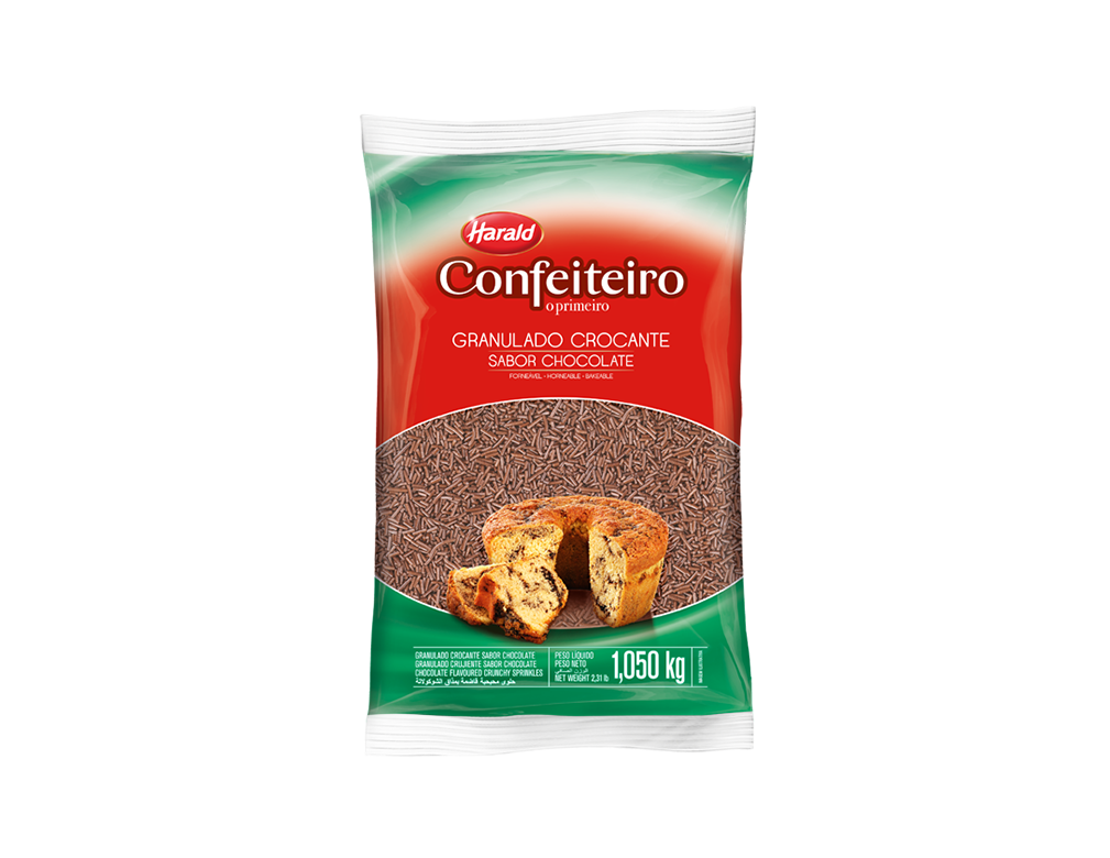 CHOCOLATE GRANULADO CROCANTE CONFEITEIRO HARALD 1,050 KG 